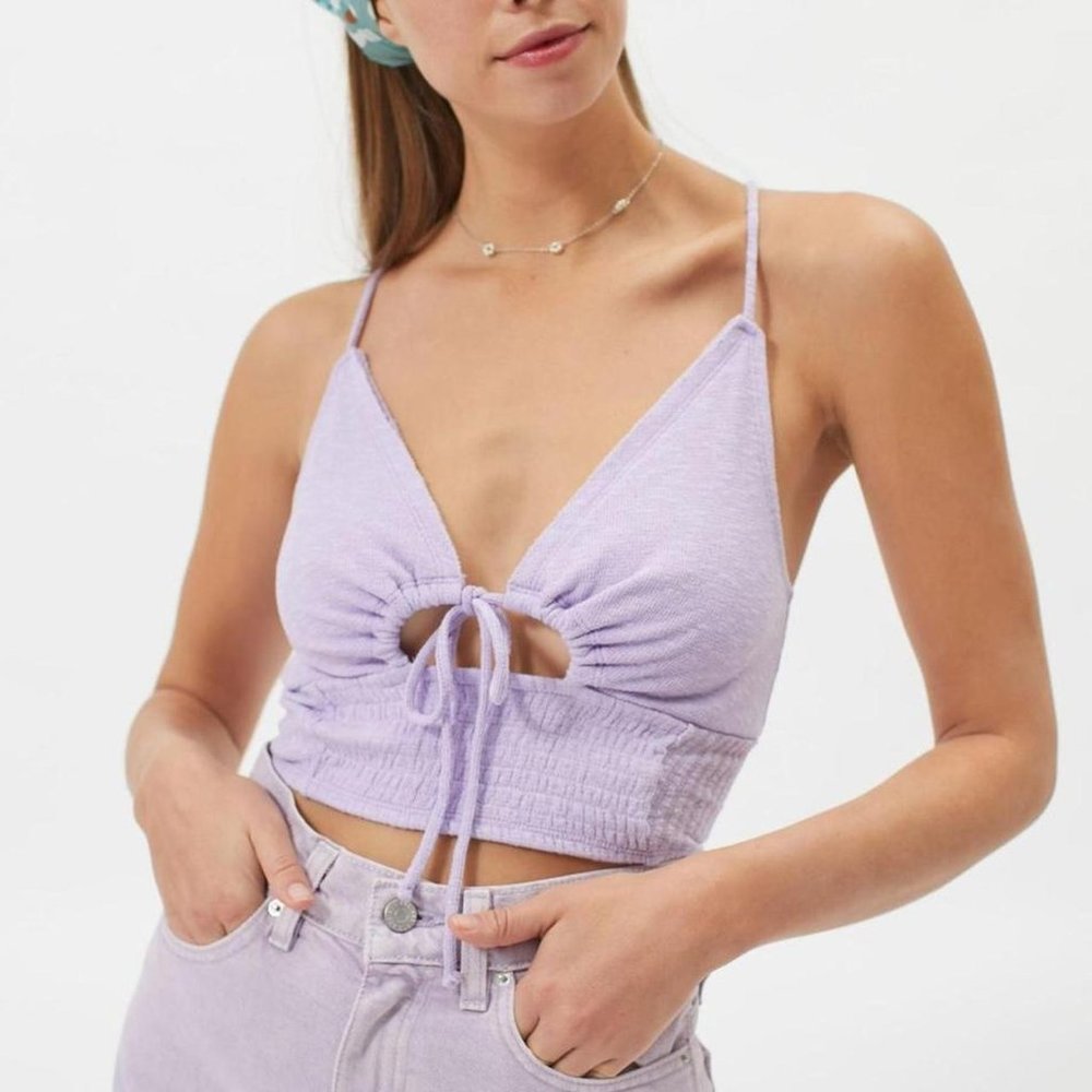 Urban Outfitters Tie Front Purple Cami Top